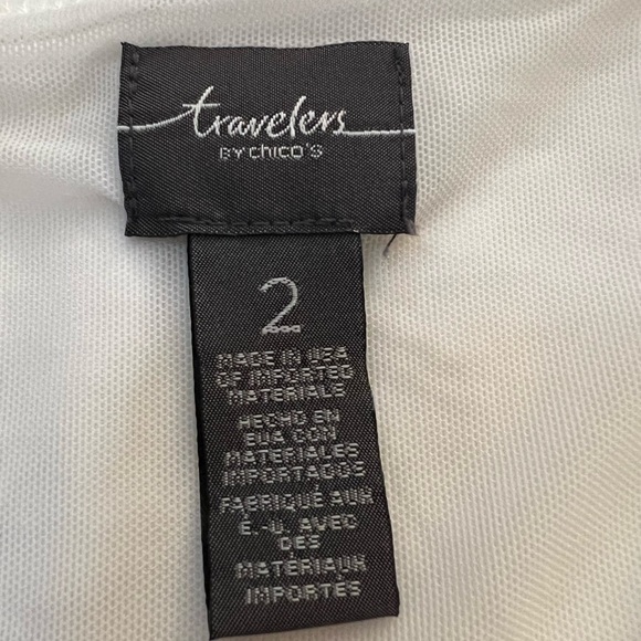Travelers by Chico’s sz 2 (L/XL), asymmetric hem, tank blouse, off white. - Picture 4 of 8